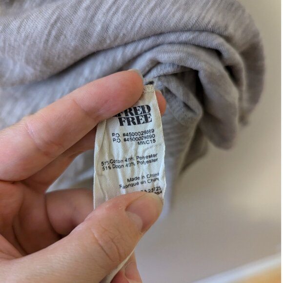 Wilfred Free V-Neck T-Shirt Grey Sheer Casual Flowy Relaxed Fit Heather Size S - Picture 5 of 6